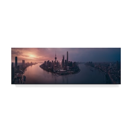 Javier De La Torre 'Flying Shanghai' Canvas Art,8x24